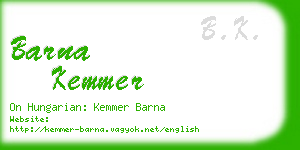 barna kemmer business card
